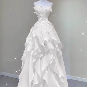 Dreamy White Sweetheart Prom Dress,Fairy prom dress,Wedding dress,Princess dress,Elegant party dress,Bridesmaid gown,Graduation Prom Dress