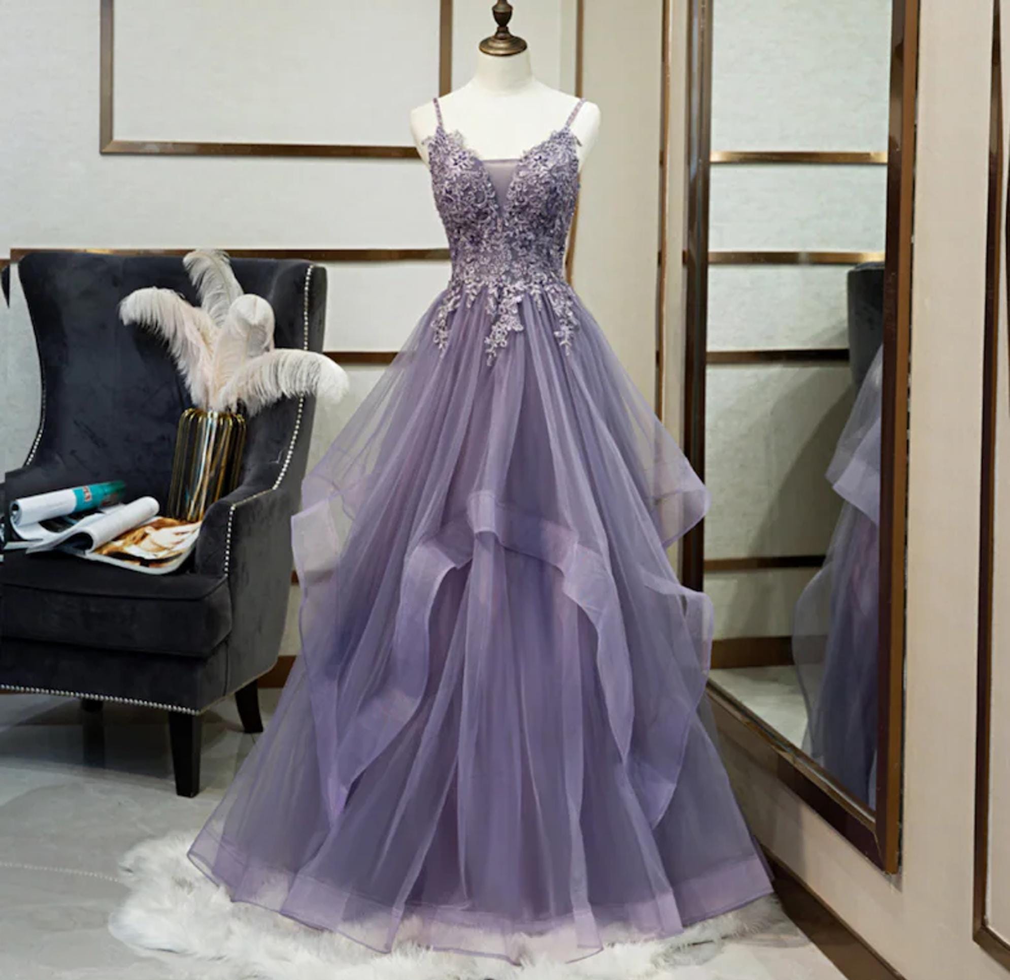 Buy White Wedding Dress With Purple Accents Online In India