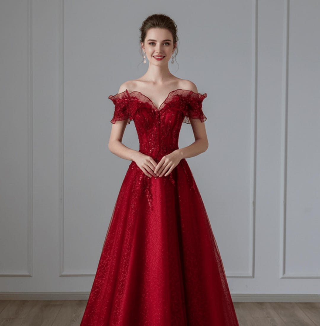 green emerald velvet dress Long Glitter Ball Gown Formal Prom Dress by Tina Holly TK554 main image 0