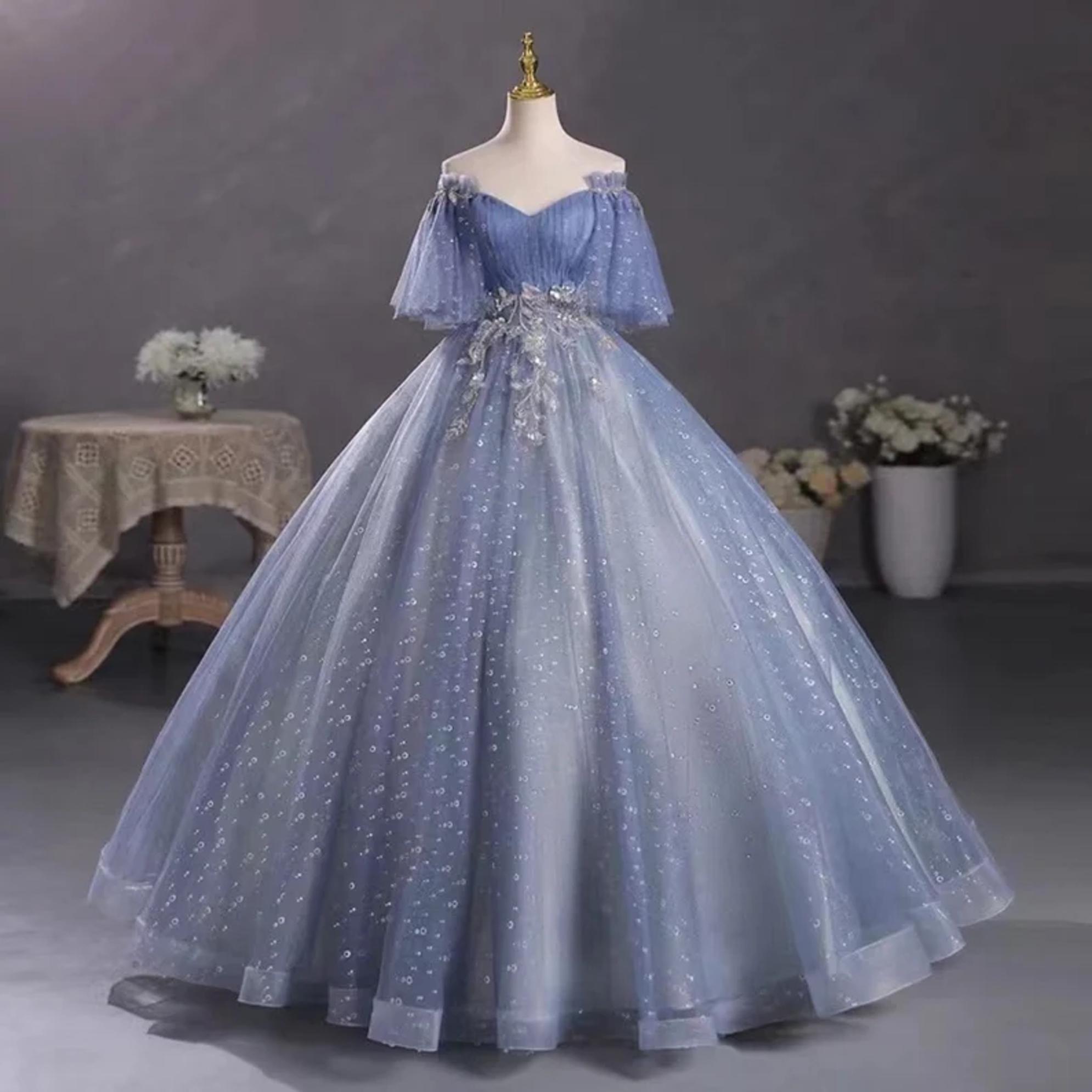 Bluish gray gown deals