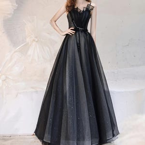 Black prom dress,Fairy prom dress,Evening dress,Wedding party dress,Princess prom dress,Elegant party dress,Bridesmaid gown,Graduation dress
