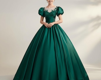 Vestido de fiesta de hada verde, vestido de noche formal, vestido de fiesta de boda, vestido de fiesta de princesa, vestido de fiesta elegante, vestido de dama de honor, vestido de graduación