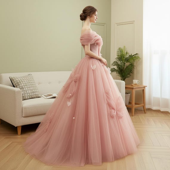 green emerald velvet dress Long Pastel Green Butterfly Prom Ball Gown A1113 Greenery / 2 main image 1