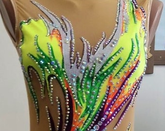 RG leotard/ Custom Made Girls Rhythmic Gymnastics Leotard, acrobatics,  新体操レオタード