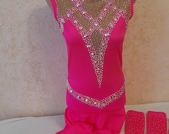 Custom Made Girls Rhythmic Gymnastic Leotard, jumpsuit or rhythmic gymnastics, acrobatics, figure skating,  新体操レオタード  / RG Leotard