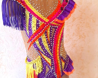 RG leotard/ Custom Made Girls Rhythmic Gymnastics Leotard, acrobatics,  新体操レオタード