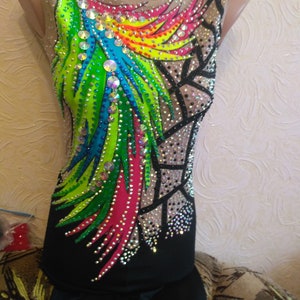 Custom Made Girls Rhythmic Gymnastic Leotard, jumpsuit or rhythmic gymnastics, acrobatics, figure skating,   新体操レオタード  / RG Leotard