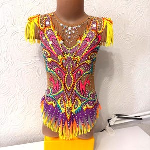RG leotard/ Custom Made Girls Rhythmic Gymnastics Leotard , acrobatics,  新体操レオタード
