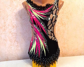 RG leotard/ Custom Made Girls Rhythmic Gymnastics Leotard, acrobatics,  新体操レオタード