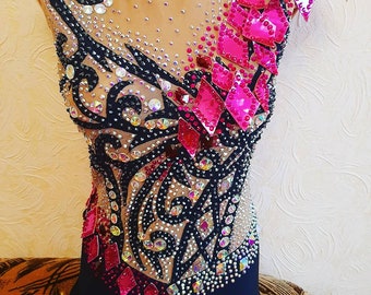 Custom Made Girls Rhythmic Gymnastic Leotard, jumpsuit or rhythmic gymnastics, acrobatics,  figure skating,  新体操レオタード  / RG Leotard