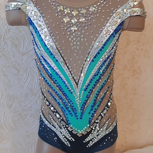 5-7 Year Old, 115-120cm Custom Made Girls Rhythmic Gymnastic Leotard 新体操レオタード