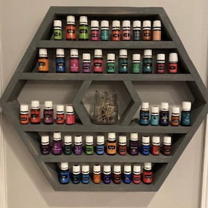 Oil shelf, oil storage, oil display, Hexagon essential oil shelf, large geometric shape, oil storage, beautiful gift