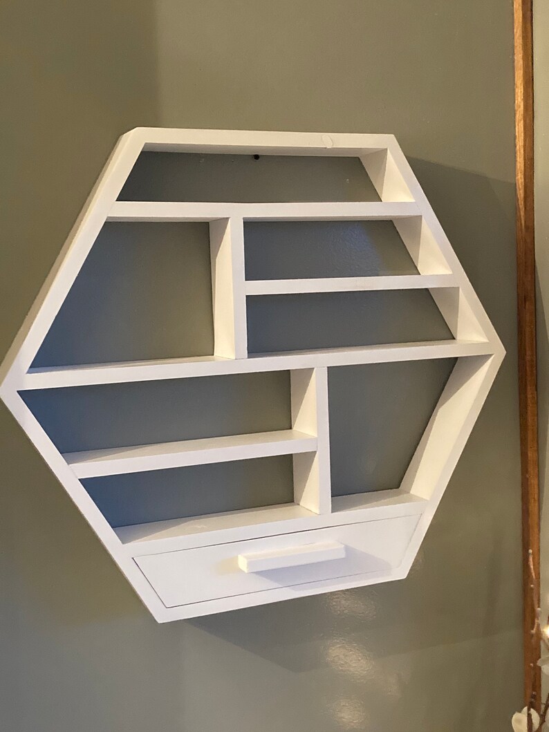 Large Hexagon essential oil shelf Essential oil storage Etsy