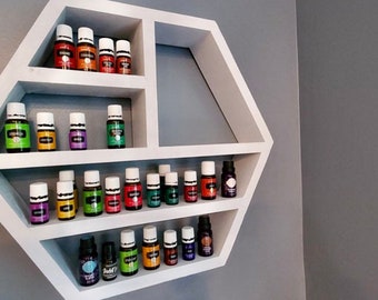 Essential oil storage, Essential oil shelf, large hexagon shelf, oil storage, Rustic shelf, beautiful gift, Mother’s Day gift, oil holder