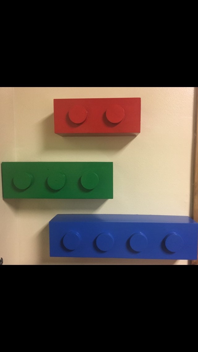 LEGO Inspired Floating Hidden Compartment Shelf Mini Etsy