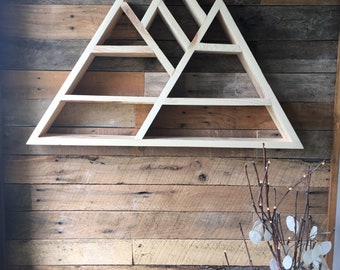 Shot glass display, shot glass shelf,closing gift, oil shelf, Mountain Shelf, Essential oil storage, Nursery Gift, baby shower gift, floatin