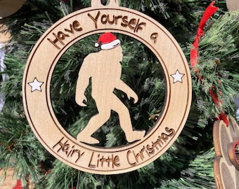 Big foot Christmas ornament