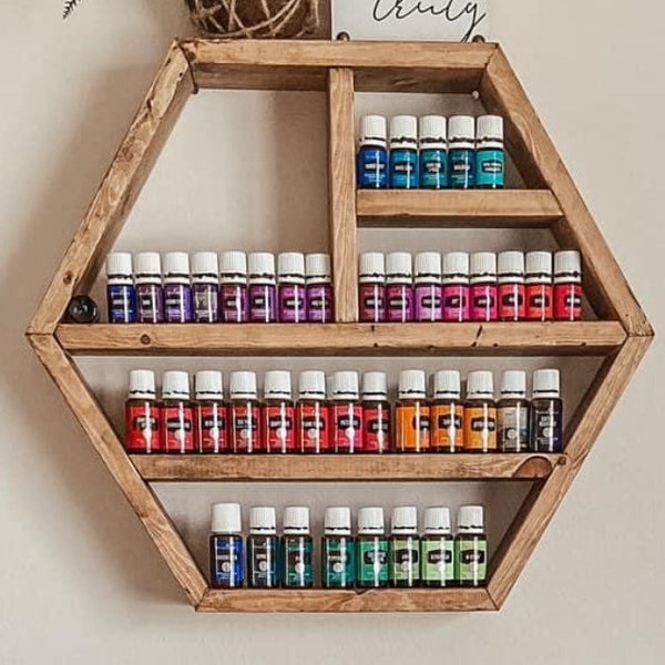 Regal für ätherische Öle, Aufbewahrung für ätherische Öle, Ölhalter, Ölregal, großes Sechskantregal, Öllagerung, schönes Geschenk, Muttertagsgeschenk