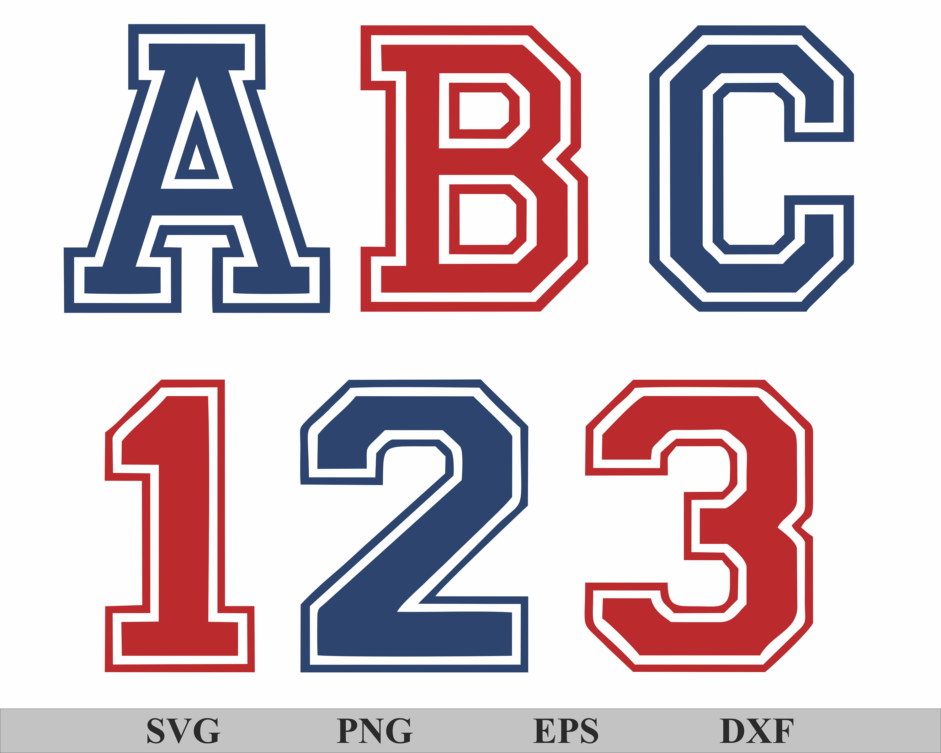 Varsity Font Varsity Alphabet Svg Sport Varsity Svg College Etsy