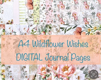 A4 Wildflower Wishes DIGITAL Journal Pages Kit