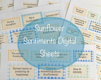 Sunflower Sentiment Digital Sheets!