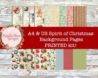 PRINTED KIT: 36 Pages - Spirit of Christmas Background Pages