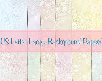 US Letter Sized Lacey Background Pages!