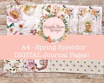 Format A4 - Spring Splendor DIGITAL Journal Pages