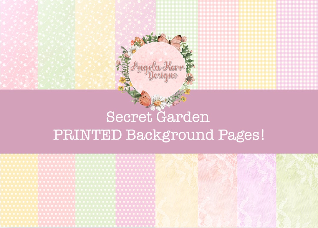 32 Pages PRINTED KIT: Secret Garden Background Pages - Etsy