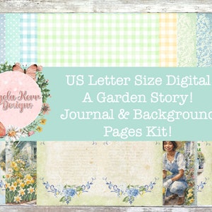US LETTER A Garden Story Digital Journal Kit image 1