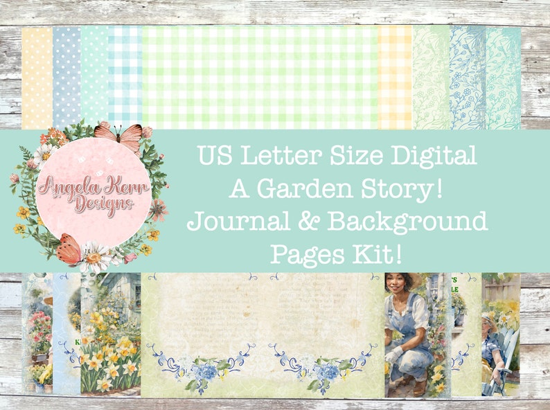 US LETTER A Garden Story Digital Journal Kit image 1