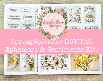 Spring Splendor DIGITAL Ephemera & Sentiments Kit!