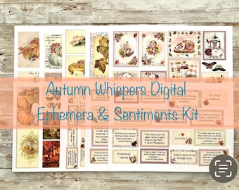 Autumn Whispers Ephemera & Sentiments Digital Kit