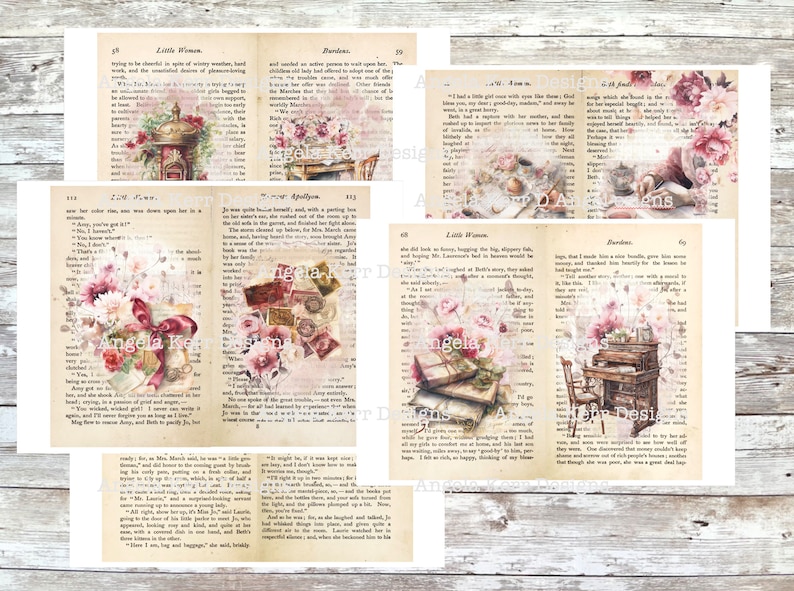 Letters from a Lady Altered Book Pages DIGITAL Kit zdjęcie 3