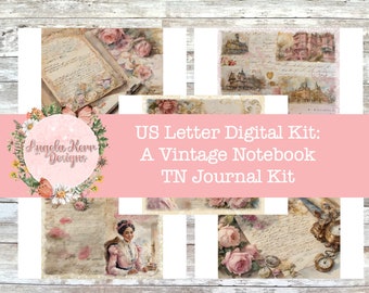 US Letter - DIGITAL - A Vintage Notebook TN Journal Collection Kit