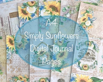 A4 Simply Sunflowers Digital Journal Pages!