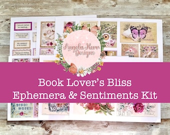 Book Lover's Bliss Digital Ephemera & Sentiments Kit