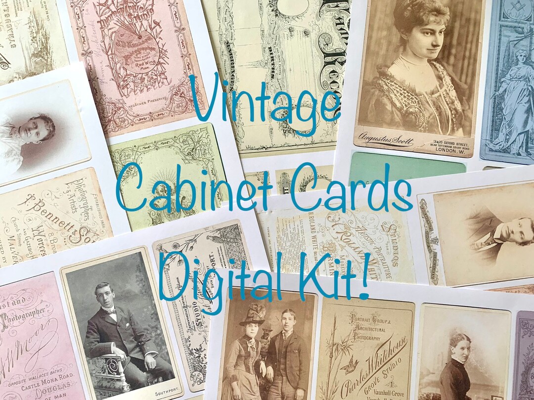 Vintage Cards Digital Sheets Etsy