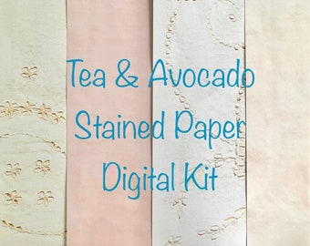 Tea & Avocado Stained Digital Paper