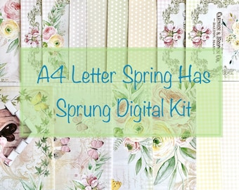 A4 Spring Has Sprung Digital Journal Pages