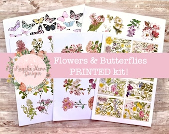 PRINTED KIT - Flowers & Butterflies Fussy Cut Kit!