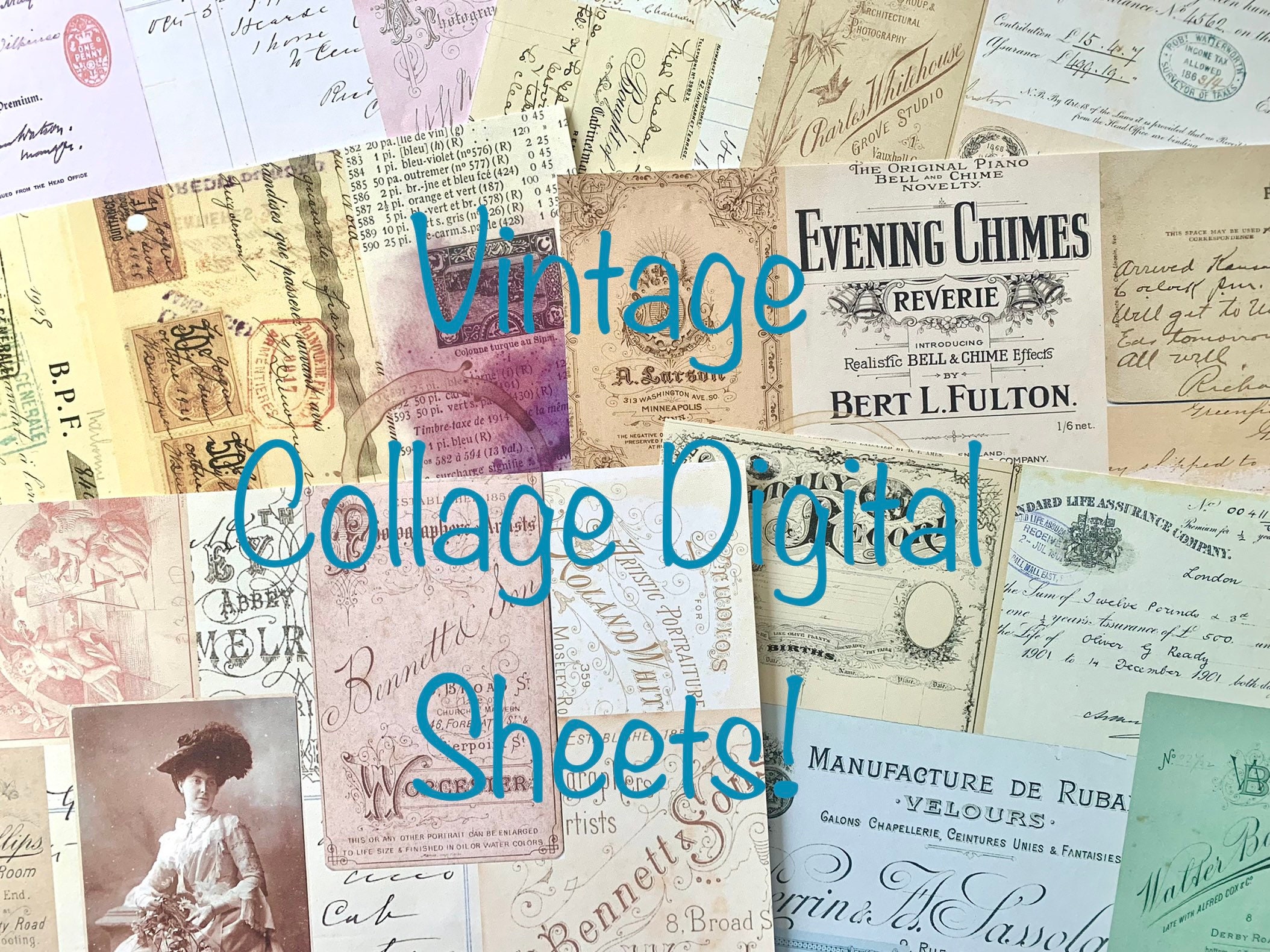 Vintage Collage Digital Sheets | Etsy