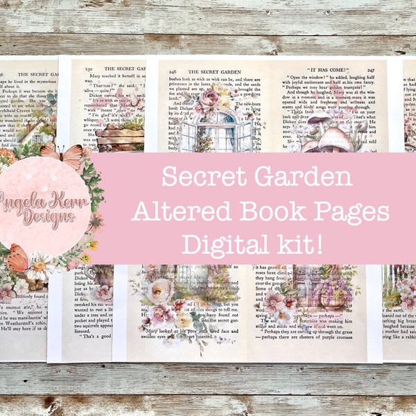 Secret Garden Altered Book Pages Digital Kit!