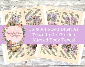 Down in the Garden Altered Book Pages DIGITAL Kit!