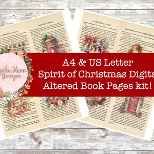 Spirit of Christmas Altered Book Pages DIGITAL Kit!