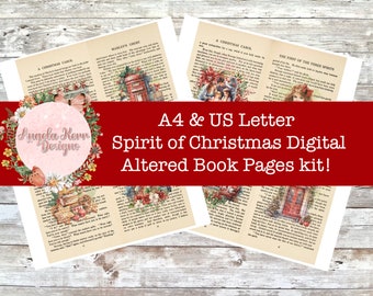 Spirit of Christmas Altered Book Pages DIGITAL Kit!