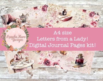 A4 - Lettres d'une dame Kit de pages de journal numérique !