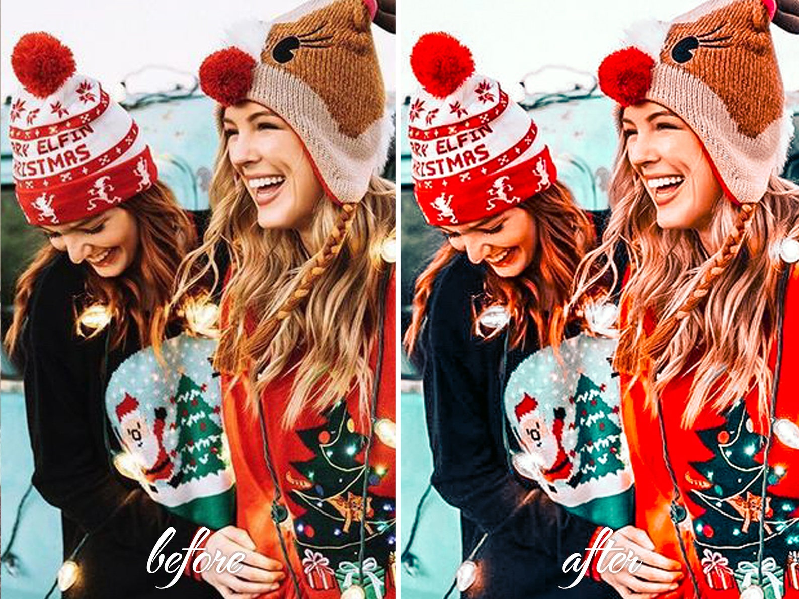 10 Lightroom Mobile Presets Merry Christmas Filter Warm Red Etsy