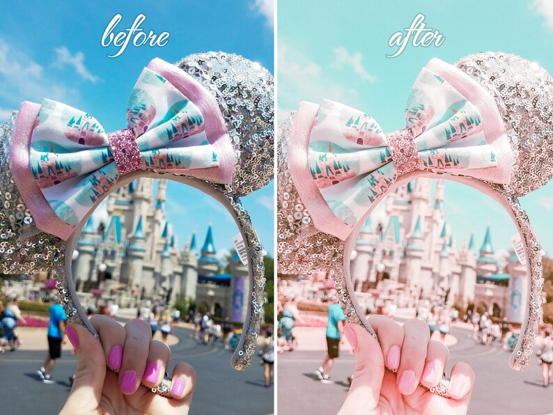 10 Lightroom Mobile Presets Disneyland Sweet Pink Travel | Etsy