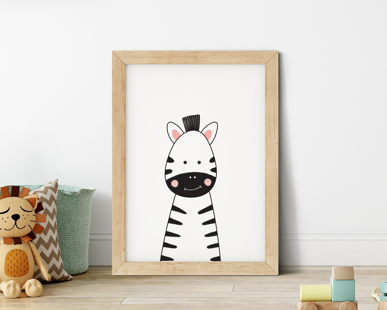 Zebra Illustration Nursery Wall Art Toddler & Children Etsy